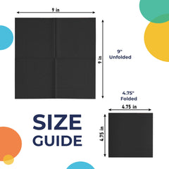 Black Beverage Napkins - 4.75 In. X 4.75 In. | 1800 Count