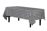 Black Gingham Plastic Table Covers | 12 Pack - 54 In. x 108 In.