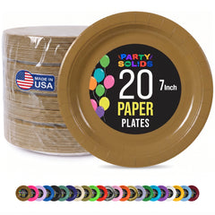 7 In. Bronze Paper Plates - 20 Ct.