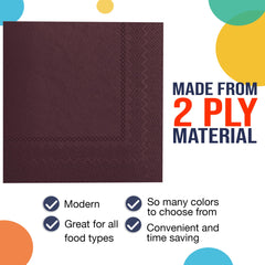 Brown Luncheon Napkins - 6.75 in. x 6.75 in. | Case of 3600