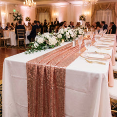 Premium Rose Gold Fabric Table Runner - 13" x 72"