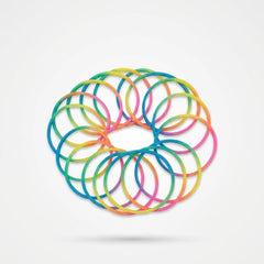 Awesome 80s Rainbow Rubber Bracelets, 16-Pack
