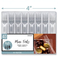 Clear Mini Plastic Cocktail Forks - 7.5 in. - 40 Pack