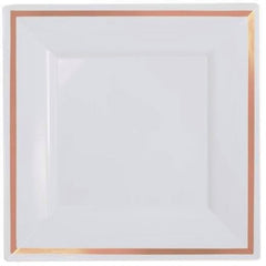 60 Piece Rose Gold Square Plates Set | 7.25 In. & 10 In.