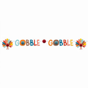 Festive "Gobble Gobble" Turkey Day Banner