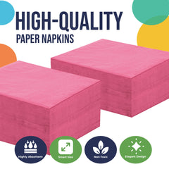Cerise Luncheon Napkins - 6.75 in. | 1800 Count