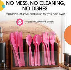 Heavy Duty Cerise Plastic Forks - 7.5 in. | Case of 1200