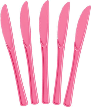 Heavy Duty Cerise Plastic Knives - 7.75 in. | 100 Count