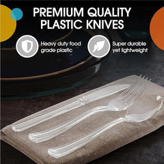 Heavy Duty Clear Plastic Knives - 7.75 in. | Case of 1200