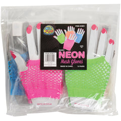 Short Neon Mesh Gloves/12-Pr - 12 Count