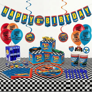 165 Pcs Hot Wheels Deluxe Birthday Party Kit - For 8 Guests