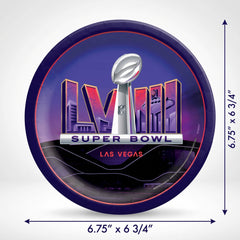 Super Bowl LVIII 6.75" Round Paper Plates