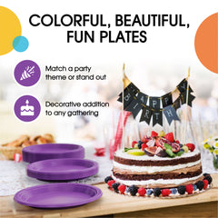 10 In. Purple Plastic Plates | 100 Count