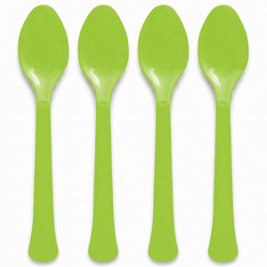 Kiwi Green Plastic Spoons - Solid Color Collection - 7.5 in.