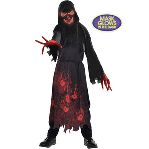 Kids' Hooded Horror Skeleton Halloween Costume - Child S (4-6)