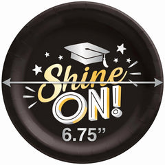 Shine On Graduation Paper Plates - 6.75" Round