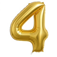 Gold Number "4" Foil Balloon | 34"