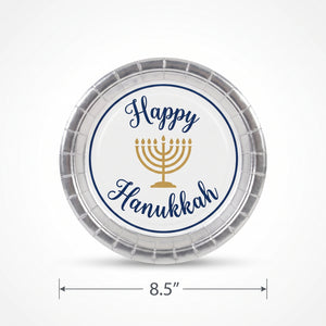 Festive Hanukkah Celebration 8.5" Paper Plates