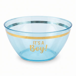 "It's a Boy" Blue and Gold Plastic Serving Bowl - 10-Inch