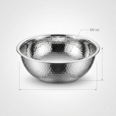 Elegant 10.75" Hammered Stainless Steel Serving Bowl