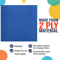 Dark Blue Luncheon Napkins - 6.75 in. | 1800 Count