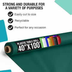 40 In. x 100 Ft. Dark Green Table Roll | Case of 6