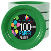 10 In. Emerald Green Paper Plates | 100 Count