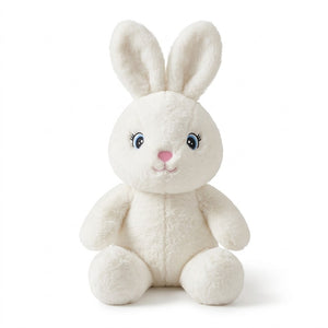 Charming White Plush Bunny - 9.5" Easter Decor