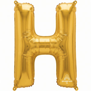 Gold Foil Letter "H" Balloon - Metallic Party Decor