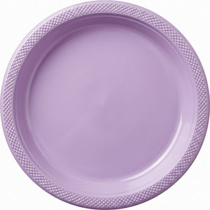 Lavender 9" Round Plastic Plates - 20 Count