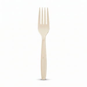 Vanilla Creme Heavyweight Plastic Forks - 7.5 in.