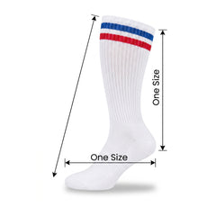 Knee-High Red, White & Blue Team Spirit Socks