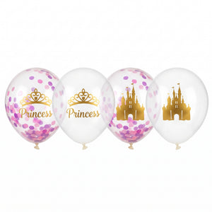 Disney Princess Confetti Latex Balloons - 12-Inch, 6-Pack