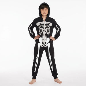Boys' Skeleton Bodysuit with Hood - Child M (8-10)