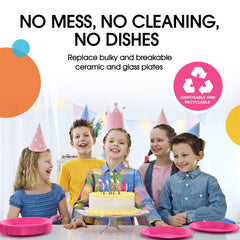 7 In. Cerise Plastic Plates | 100 Count