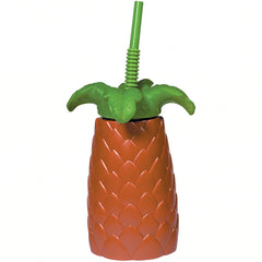 Tropical Palm Tree Cup with Straw