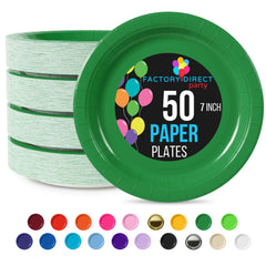 7 In. Emerald Green Paper Plates - 50 Ct.