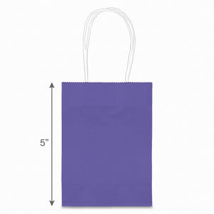 Purple Kraft Paper Gift Bag with Handles - 5"