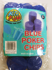 Blue Poker Chips/100 Per Pkg - 100 Count
