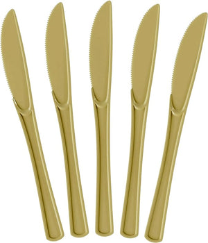 Heavy Duty Gold Plastic Knives | 50 Count