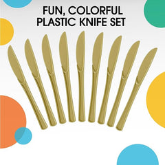 Heavy Duty Gold Plastic Knives - 7.75 in. | Case of 1200