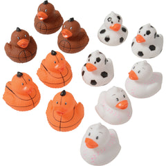 Mini Sports Ducks - 12 Count