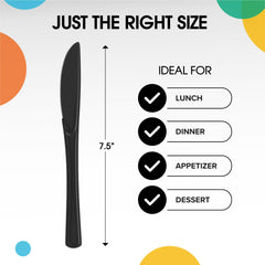Heavy Duty Black Plastic Knives - 7.75 in. | Case of 1200
