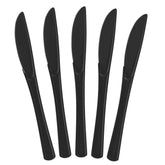 Heavy Duty Black Plastic Knives | 50 Count
