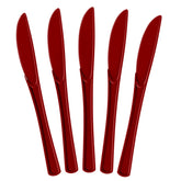 Heavy Duty Burgundy Plastic Knives | 50 Count