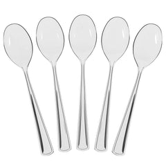 Little Gym - Heavy Duty Clear Plastic Spoons | 50 Count