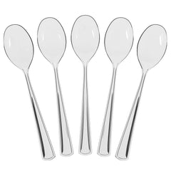 Heavy Duty Clear Plastic Spoons | 50 Count