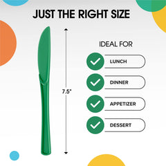 Heavy Duty Emerald Green Plastic Knives - 7.75 in. | Case of 1200