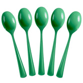 Heavy Duty Emerald Green Plastic Spoons | 50 Count