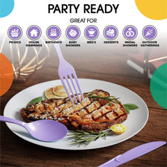 Heavy Duty Lavender Plastic Forks | Case of 1200